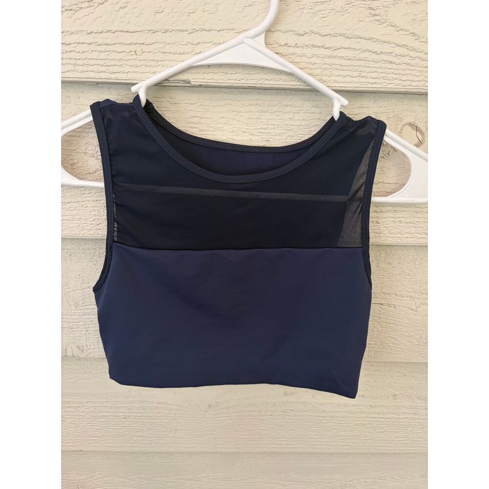 Dyi Navy Blue Mesh Panel Cropped Activewear Tank Top Size Small Nwt — image 2 of 7
